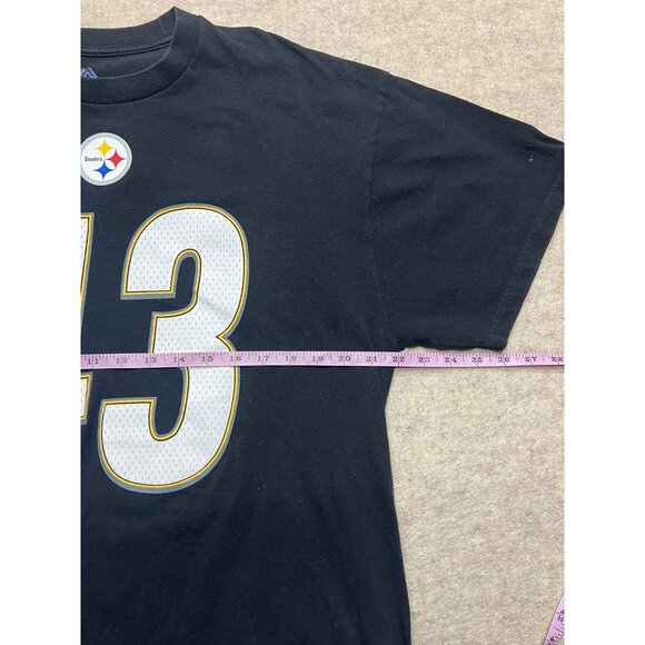 Majestic Pittsburgh Steelers Troy Polamalu 43 Black Crewneck T-Shirt Men's XL - Picture 8 of 9
